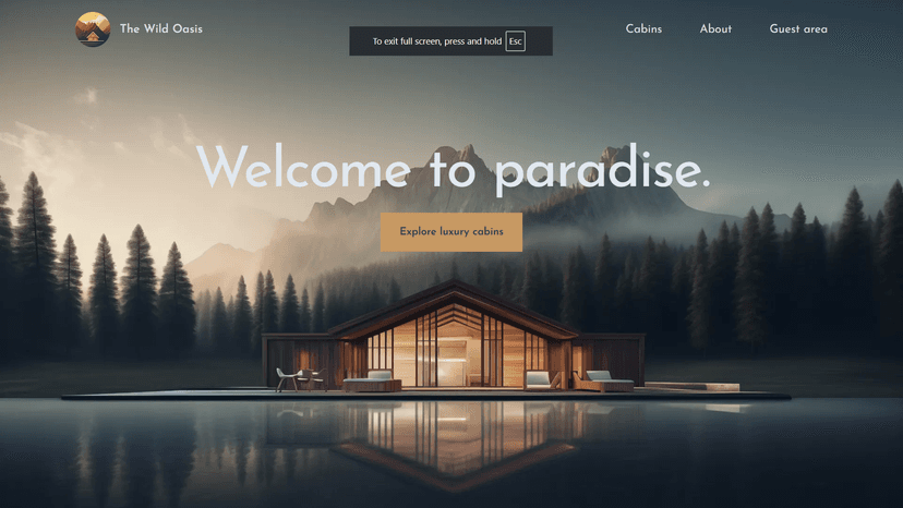 The Wild Oasis Website